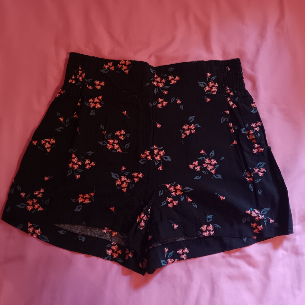 American Rag Black Floral High Waist Shorts